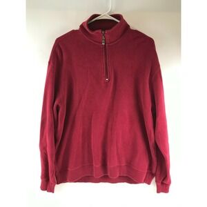 Paradise Collections Sweater Men's Size Large Red 1/4 Zip Turtle Neck Pullover